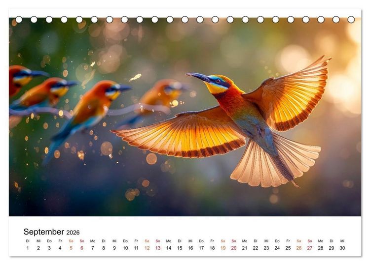 Produktbild: Bienenfresser - im Flug der Farben (Tischkalender 2026 DIN A5 quer), CALVENDO Monatskalender
