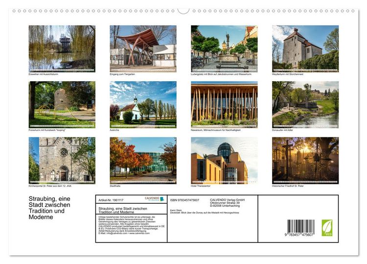 Produktbild: Straubing, eine Stadt zwischen Tradition und Moderne (hochwertiger Premium Wandkalender 2026 DIN A2 quer), Kunstdruck in Hochglanz
