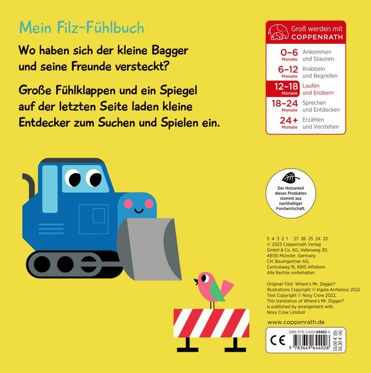 Produktbild: Mein Filz-Fühlbuch: Kuckuck, kleiner Bagger!