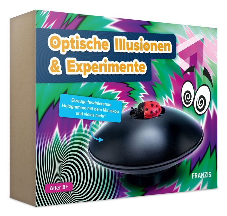 Produktbild: FRANZIS 67230 - Optische Illusionen und Experimente - Erzeuge faszinierende Hologramme mit dem Miraskop und vieles mehr! F&uuml;r Kinder ab 8 Jahren