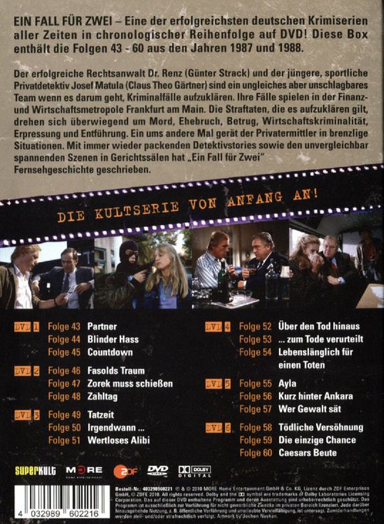 Produktbild: Ein Fall f&uuml;r Zwei - Collector's Box Vol. 4/Folgen 43-60 [6 DVDs]