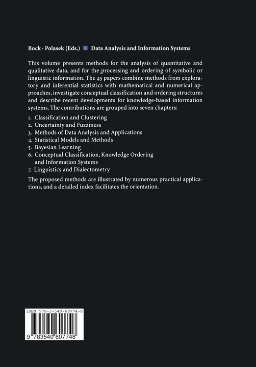 Produktbild: Data Analysis and Information Systems