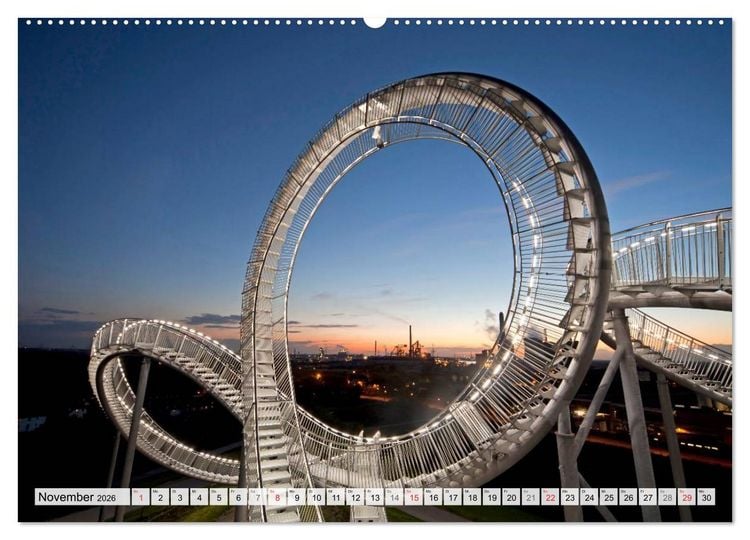 Produktbild: Das Ruhrgebiet bei Nacht (hochwertiger Premium Wandkalender 2026 DIN A2 quer), Kunstdruck in Hochglanz