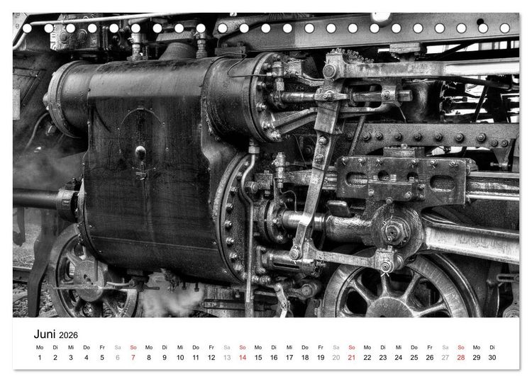 Produktbild: Unter Dampf - Eisenbahnromantik in schwarz-wei&szlig; (Tischkalender 2026 DIN A5 quer), CALVENDO Monatskalender