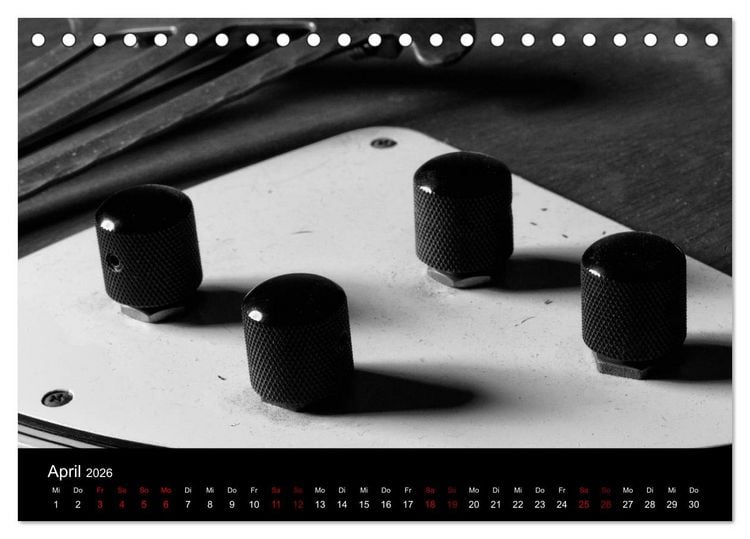 Produktbild: Regelwerke - Details alter E-Gitarren (Tischkalender 2026 DIN A5 quer), CALVENDO Monatskalender