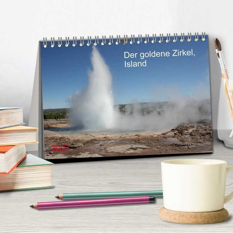 Produktbild: Der goldene Zirkel, Island (Tischkalender 2027 DIN A5 quer), CALVENDO Monatskalender