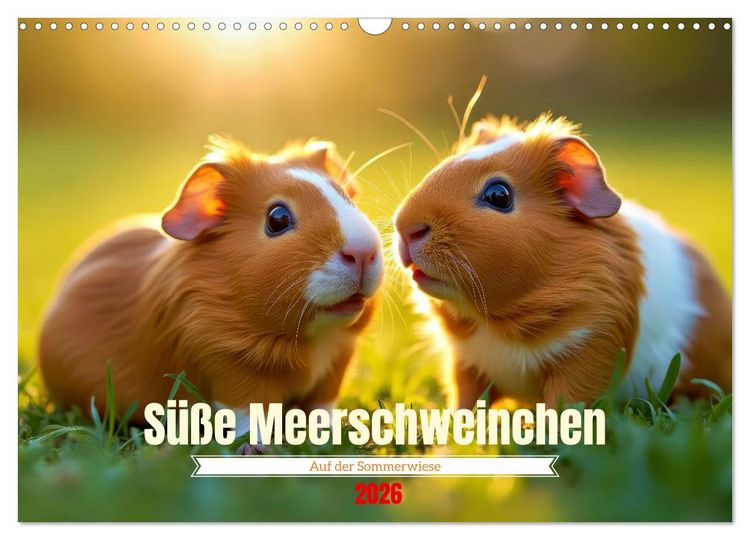 Produktbild: S&uuml;&szlig;e Meerschweinchen (Wandkalender 2026 DIN A3 quer), CALVENDO Monatskalender