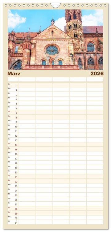 Produktbild: Familienplaner 2026 - Freiburg - Breisgau Metropole mit 5 Spalten (Wandkalender, 21 x 45 cm) CALVENDO