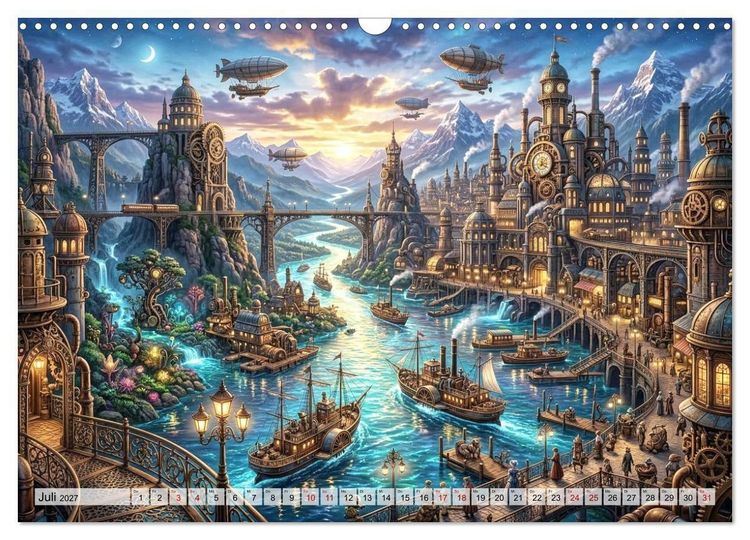 Produktbild: Steampunkwelten - Das Herz der Zeit (Wandkalender 2027 DIN A3 quer), CALVENDO Monatskalender