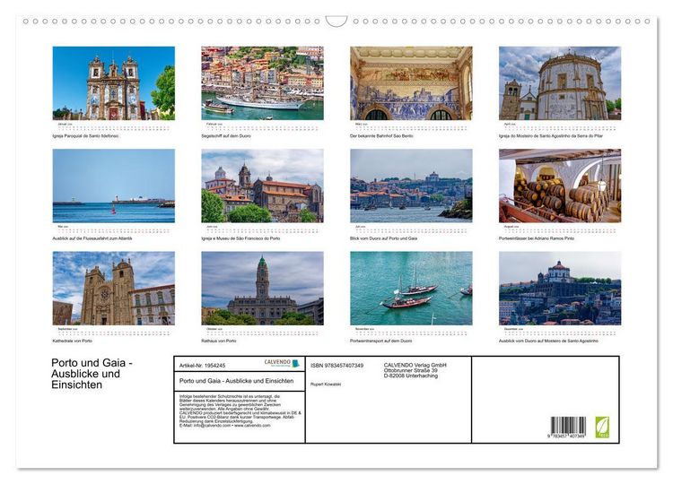 Produktbild: Porto und Gaia - Ausblicke und Einsichten (Wandkalender 2026 DIN A2 quer), CALVENDO Monatskalender