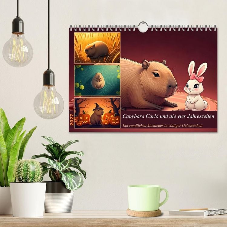 Produktbild: Capybara Carlo und die vier Jahreszeiten (Wandkalender 2027 DIN A4 quer), CALVENDO Monatskalender