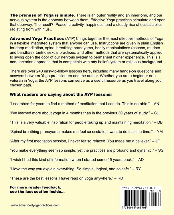 Produktbild: Advanced Yoga Practices - Easy Lessons for Ecstatic Living