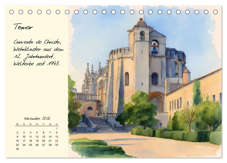 Produktbild: Portugal - Traumland am Atlantik (Tischkalender 2026 DIN A5 quer), CALVENDO Monatskalender