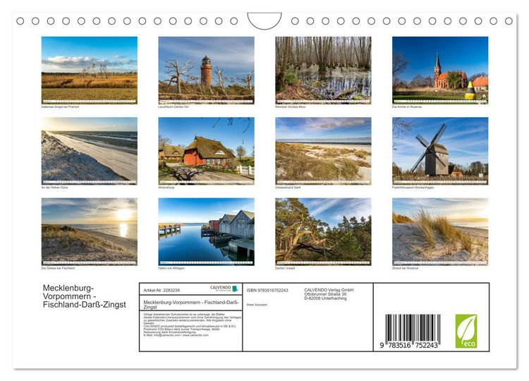 Produktbild: Mecklenburg-Vorpommern - Fischland-Dar&szlig;-Zingst (Wandkalender 2027 DIN A4 quer), CALVENDO Monatskalender