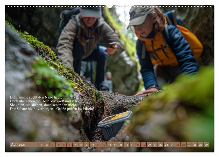 Produktbild: Geocaching Poesie (Wandkalender 2026 DIN A2 quer), CALVENDO Monatskalender