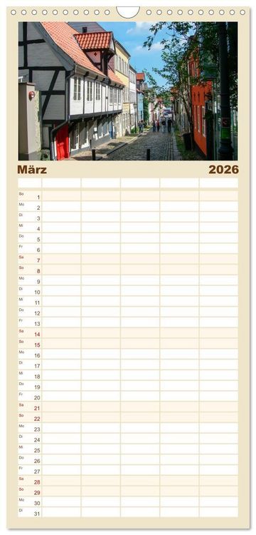 Produktbild: Familienplaner 2026 - Bezauberndes Flensburg mit 5 Spalten (Wandkalender, 21 x 45 cm) CALVENDO