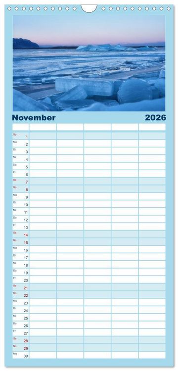 Produktbild: Familienplaner 2026 - Island - faszinierende Landschaften im S&uuml;den mit 5 Spalten (Wandkalender, 21 x 45 cm) CALVENDO