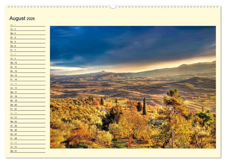 Produktbild: B&uuml;hne frei f&uuml;r die Toskana (hochwertiger Premium Wandkalender 2026 DIN A2 quer), Kunstdruck in Hochglanz