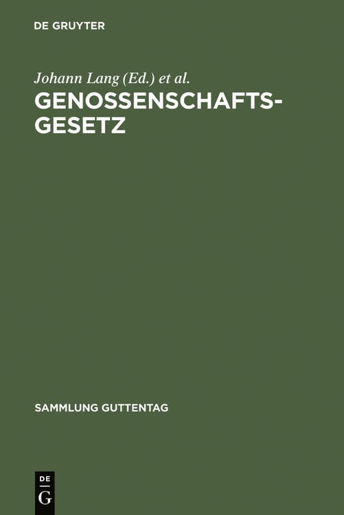Produktbild: Genossenschaftsgesetz