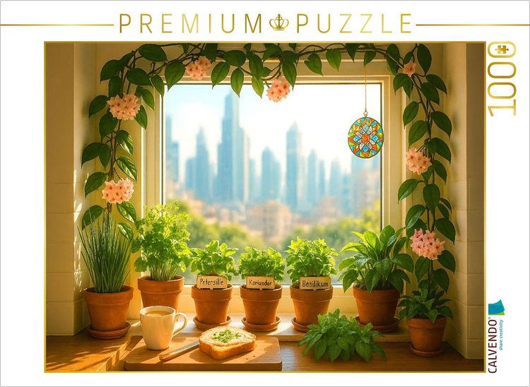 Produktbild: CALVENDO Puzzle Fenster von Hoya umrankt | 1000 Teile Lege-Gr&ouml;&szlig;e 64x48cm Foto-Puzzle f&uuml;r gl&uuml;ckliche Stunden