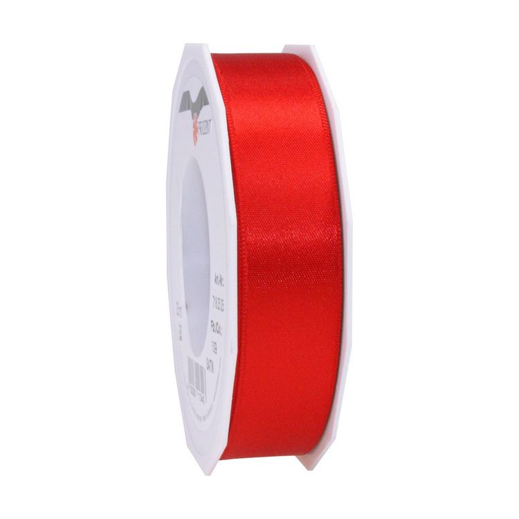 Produktbild: PR&Auml;SENT Doppelsatinband rot 25mmx25m