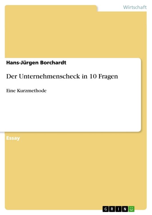 Produktbild: Der Unternehmenscheck in 10 Fragen