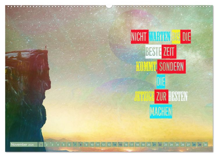 Produktbild: Spr&uuml;che aus dem Leben - Artwork (hochwertiger Premium Wandkalender 2026 DIN A2 quer), Kunstdruck in Hochglanz