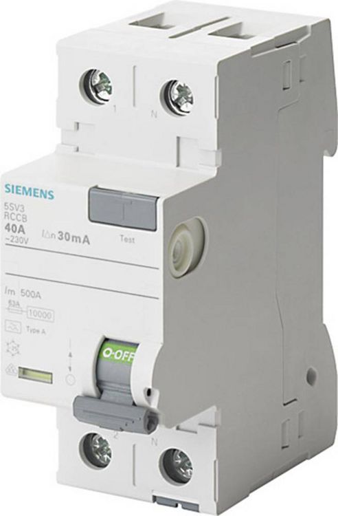 Produktbild: Siemens 5SV33126KK12 5SV3312-6KK12 FI-Schutzschalter A 2polig 25A 0.03A 230V