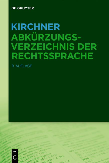 Produktbild: Kirchner &ndash; Abk&uuml;rzungsverzeichnis der Rechtssprache