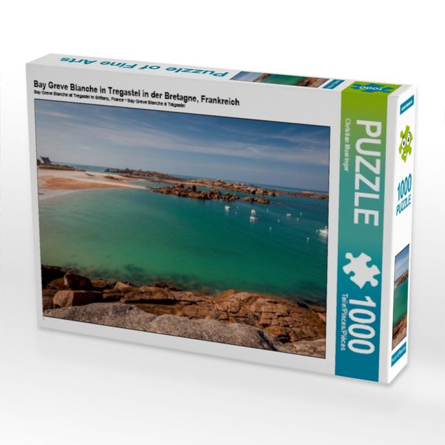 Produktbild: CALVENDO Puzzle Bay Greve Blanche in Tregastel in der Bretagne, Frankreich | 1000 Teile Lege-Gr&ouml;&szlig;e 64x48cm Foto-Puzzle f&uuml;r gl&uuml;ckliche Stunden