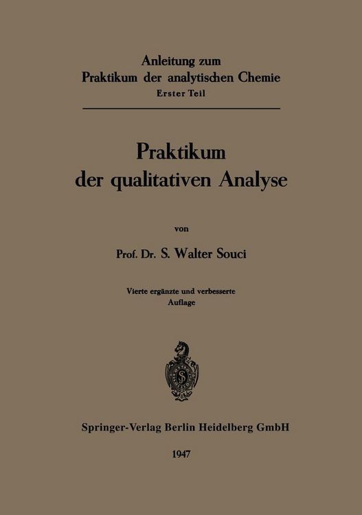 Produktbild: Anleitung zum Praktikum der analytischen Chemie