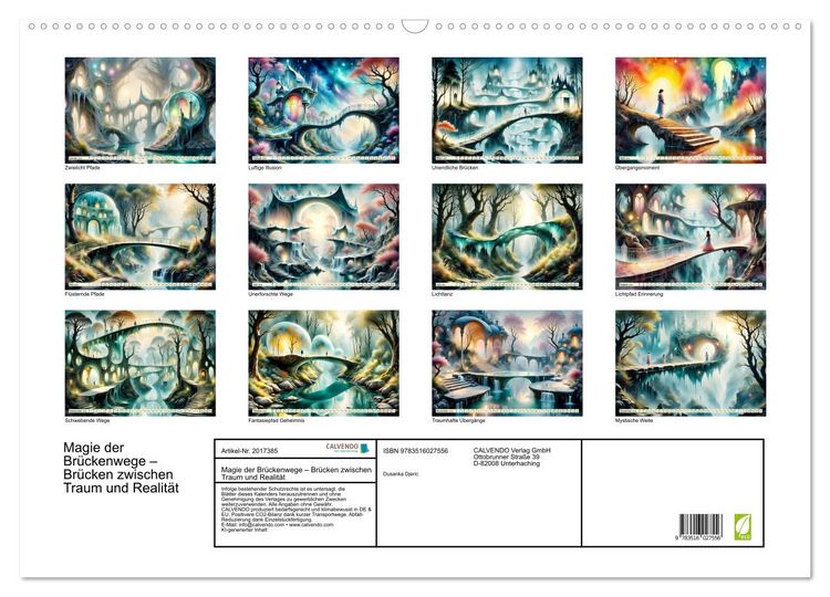 Produktbild: Magie der Br&uuml;ckenwege &ndash; Br&uuml;cken zwischen Traum und Realit&auml;t (Wandkalender 2026 DIN A2 quer), CALVENDO Monatskalender