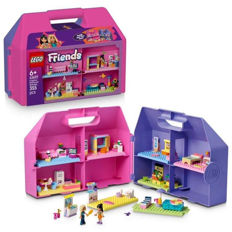 Produktbild: LEGO Friends 42697 Kreativer Puppenhauskoffer, Bauset, Tragbares Puppenhaus f&uuml;r Kinder