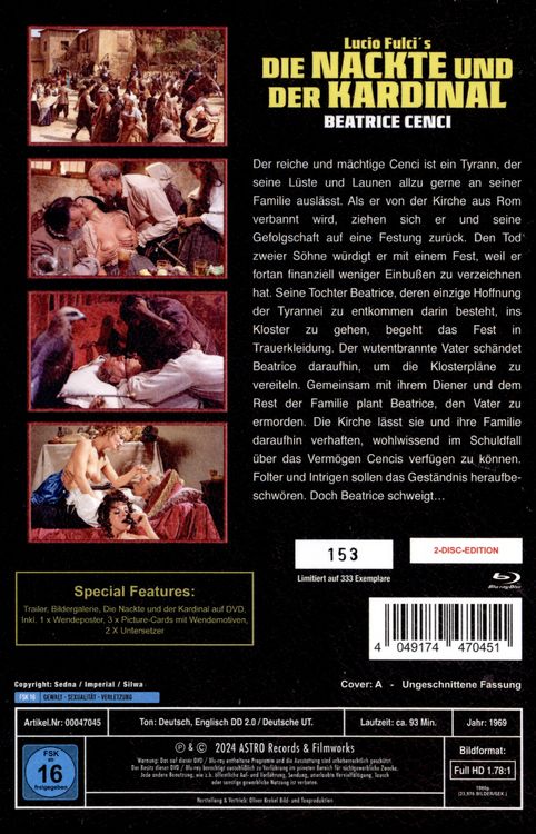 Produktbild: Die Nackte und der Kardinal - Mediabook - Limitiert auf 333 St&uuml;ck - Cover A (Blu-ray + DVD)