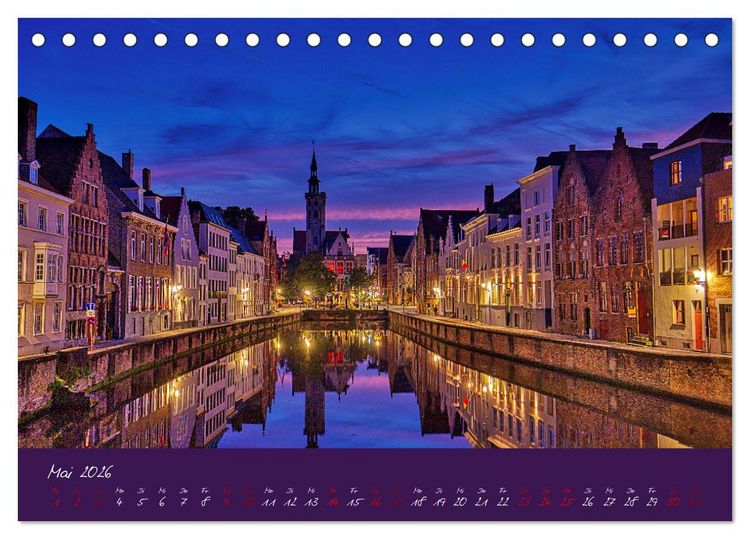 Produktbild: Br&uuml;gge und Gent im Zwielicht (Tischkalender 2026 DIN A5 quer), CALVENDO Monatskalender