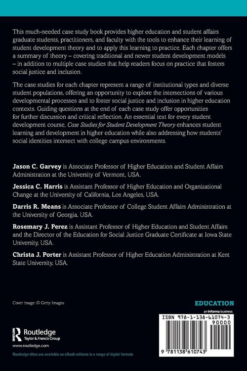 Produktbild: Case Studies for Student Development Theory