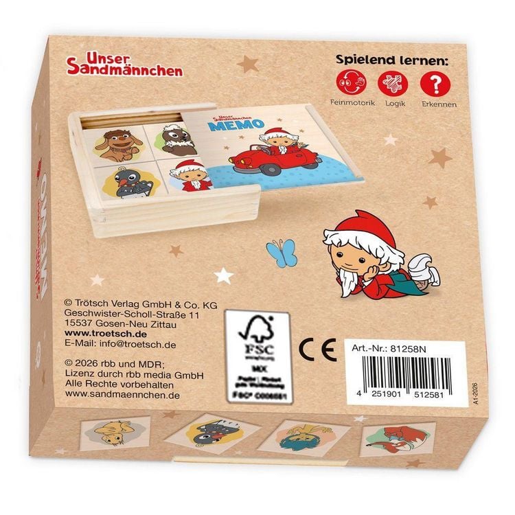 Produktbild: TR&Ouml;TSCH - Unser Sandm&auml;nnchen Memo aus Holz
