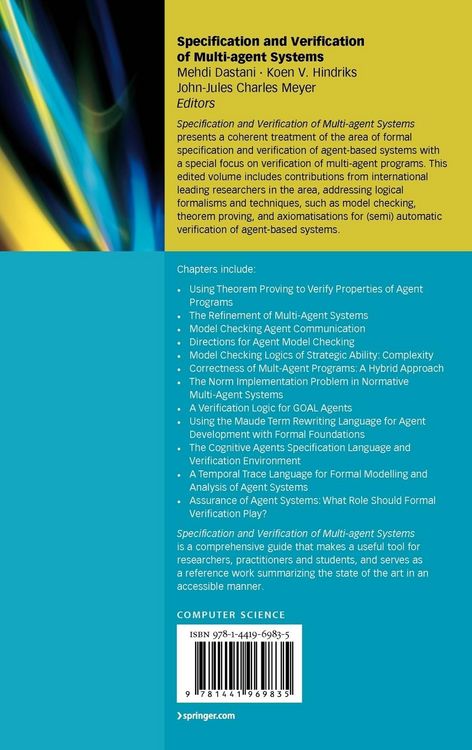 Produktbild: Specification and Verification of Multi-agent Systems
