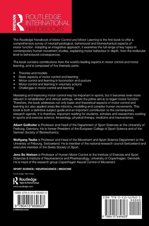 Produktbild: Routledge Handbook of Motor Control and Motor Learning