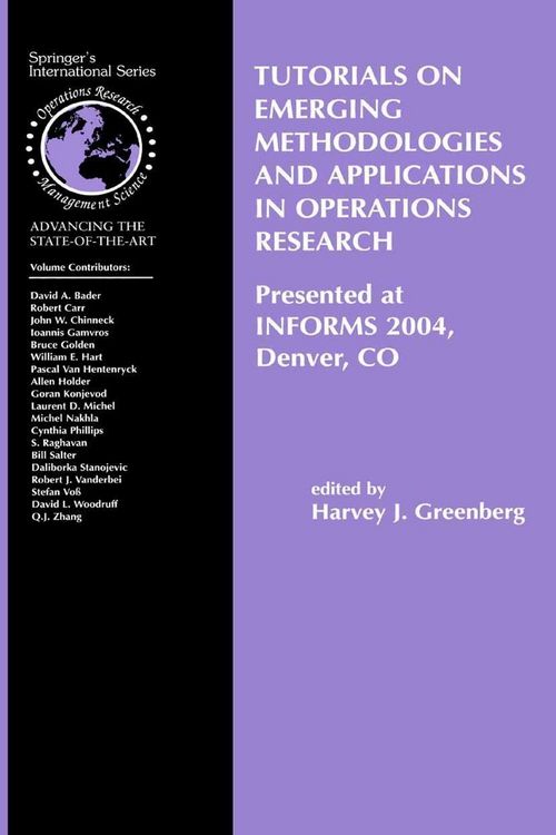 Produktbild: Tutorials on Emerging Methodologies and Applications in Operations Research