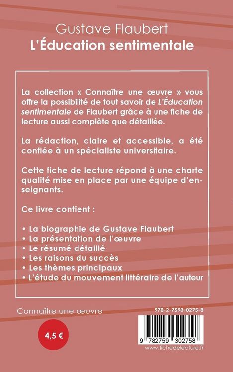 Produktbild: Fiche de lecture L'&Eacute;ducation sentimentale de Gustave Flaubert (Analyse litt&eacute;raire de r&eacute;f&eacute;rence et r&eacute;sum&eacute; complet)