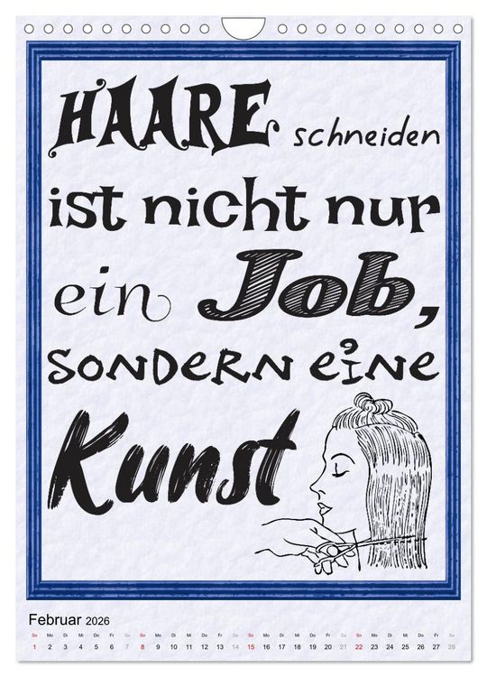 Produktbild: Friseur-Spr&uuml;che (Wandkalender 2026 DIN A4 hoch), CALVENDO Monatskalender