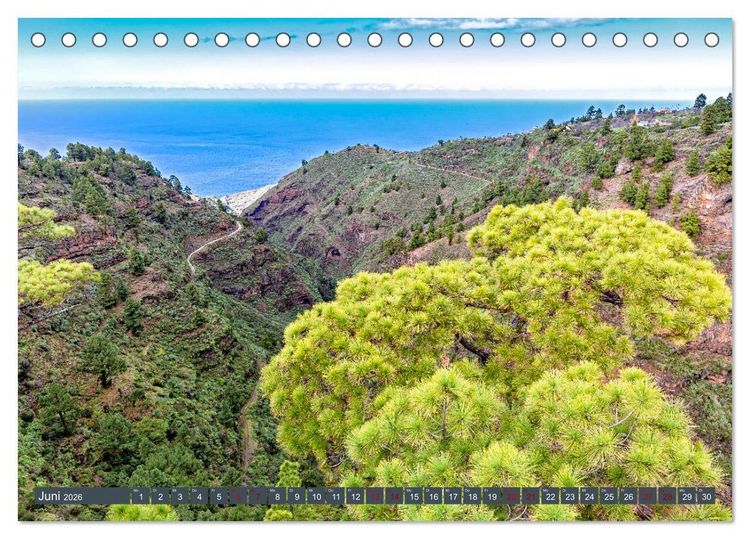Produktbild: La Palma - Gr&uuml;ne Trauminsel im Atlantik (Tischkalender 2026 DIN A5 quer), CALVENDO Monatskalender