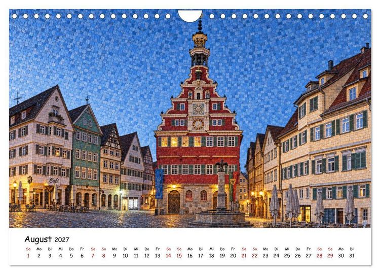 Produktbild: Deutschland als Mosaik. Stadt f&uuml;r Stadt ein Kunstwerk (Wandkalender 2027 DIN A4 quer), CALVENDO Monatskalender