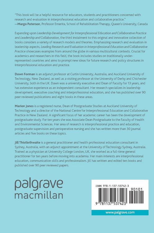 Produktbild: Leading Research and Evaluation in Interprofessional Education and Collaborative Practice