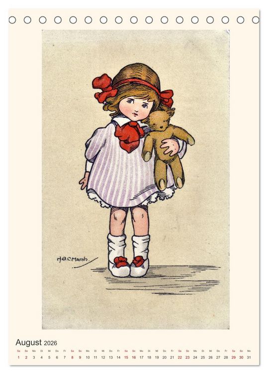 Produktbild: Erste Liebe - Teddyb&auml;ren auf alten Ansichtskarten (Tischkalender 2026 DIN A5 hoch), CALVENDO Monatskalender