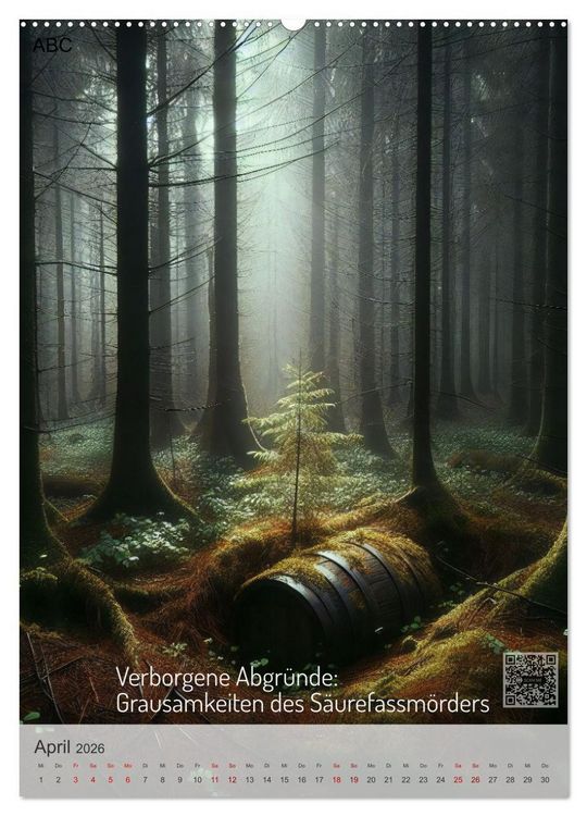 Produktbild: True Crime - Schatten der Vergangenheit (hochwertiger Premium Wandkalender 2026 DIN A2 hoch), Kunstdruck in Hochglanz