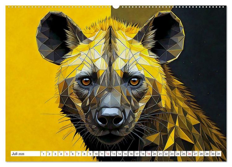 Produktbild: Low Poly Wildlife (Wandkalender 2026 DIN A2 quer), CALVENDO Monatskalender