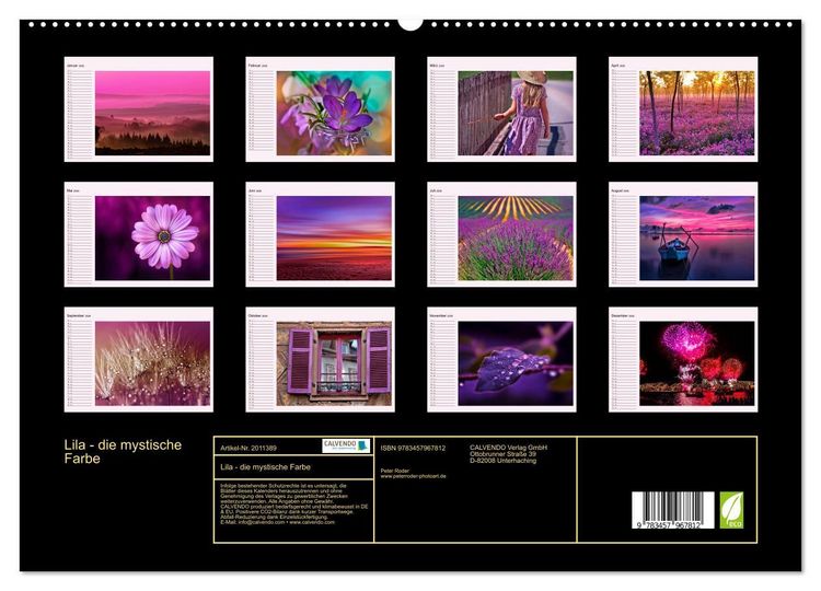 Produktbild: Lila - die mystische Farbe (hochwertiger Premium Wandkalender 2026 DIN A2 quer), Kunstdruck in Hochglanz