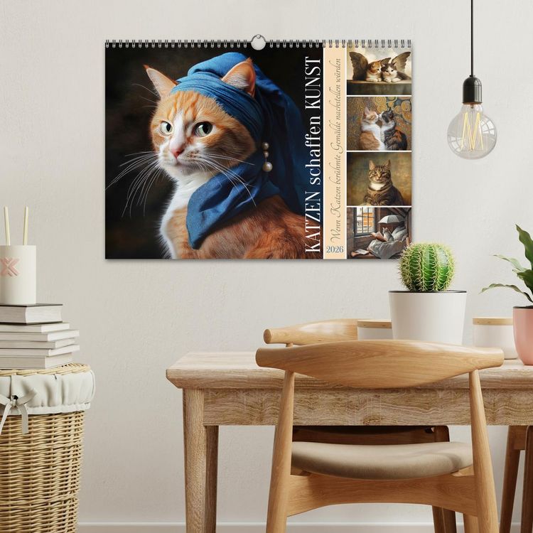 Produktbild: Katzen schaffen Kunst (Wandkalender 2026 DIN A3 quer), CALVENDO Monatskalender
